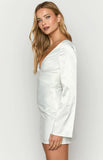 Diana White Long Sleeve Mini Dress