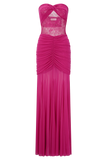 Khadijah Lace And Mesh Maxi Dress Dragonfruit