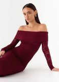 Yours Always Lace Maxi Dress Merlot