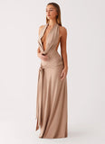 Rowan Ray Cowl Maxi Dress Light Taupe