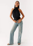 Willow Chiffon Top Black