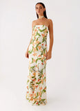 Damali Satin Maxi Dress Floral Print