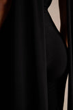 Mindy Black Twist Halter Neck Jumpsuit With Cape