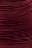 Hayden Long Sleeve Plunge Mini Dress Burgundy