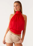 Willow Chiffon Top Red