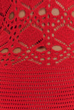 Solstice Off Shoulder Crochet Knit Maxi Dress Blood Orange
