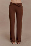 Lydia Slinky Straight Leg Pants Chocolate