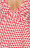 Althea Red Gingham Wrap Front Mini Dress