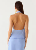 Ashlea Tie Front Top Periwinkle