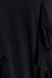 Etta Ruffle Slinky Maxi Dress Black