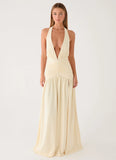 Makena Halter Maxi Dress Yellow