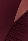 Louanne Slinky Long Sleeve Maxi Dress Burgundy