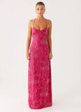 Vietta Sequin Cami Maxi Dress Fuchsia
