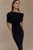 Zandie Cashmere Blend Knit Midi Dress Black