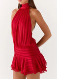 Willow Chiffon Mini Dress Red