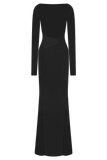 Megan Slinky And Mesh Maxi Dress Black