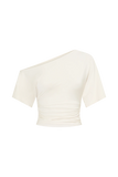 Luu Off Shoulder Slinky Top Ivory