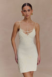 Brullo Embroidery Knit Mini Dress Ivory