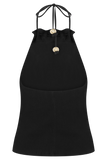 Abeda Cotton Top With Hardware Black