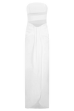 Paulina Cut Out Strapless Maxi Dress White