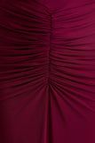 Premiere Burgundy Boat Neck Maxi Dress With Open Back And Cape Sleeves