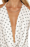 Rozie White Polka Dot Mesh Top