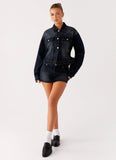 Tropics Denim Jacket Washed Dark Blue