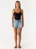 Owen A Line Denim Shorts Light Blue Wash