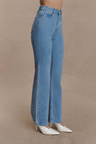 Janine High Waisted Straight Leg Jeans Classic Blue