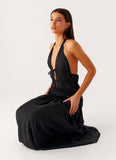 Dione Halter Maxi Dress Black