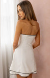 Scott White and Black Contrast Strapless Mini Dress