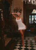 Belissa Sequin Mini Dress White