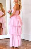 Avery Pink High Low Maxi Dress