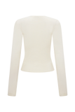 Kaylen Knit Long Sleeve Top Ivory
