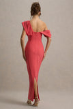 Angelina Pink Draped Shoulder Maxi Dress
