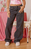 Charli Black Low Waist Baggy Leg Jeans