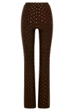 Jackie Diamante Straight Leg Pants Chocolate