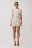 Adrienne One Shoulder Mesh Mini Dress Polka Dot