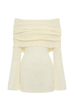 Marisol Off Shoulder Boucle Mini Dress Ivory