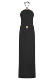 Quincy Halter Maxi Dress With Hardware Black