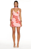 Dont Change Pink Floral Scarf Halter Mini Dress