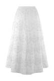 Arla Broderie Midi Skirt White