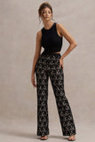 Jordanne Black Lace Flared Leg Trousers