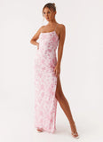 Bright Lights Beaded Maxi Dress Pink