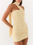 Breaking News Micro Mini Dress Yellow