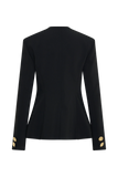 Asia Mixed Button Blazer Black