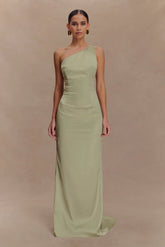Harper One Shoulder Gown Sage