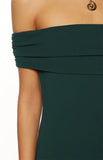 Erica Teal Crepe Off the Shoulder Maxi Dress