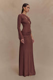 Alexius One Shoulder Knit Maxi Dress Nutmeg