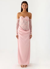 Kaina Off Shoulder Maxi Dress Pink